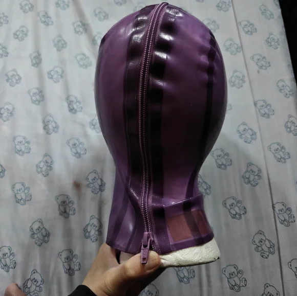 Libidex Open Face Trans Mauve Latex Hood XS - Picture 3 of 5